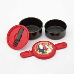Maison Ghibli Bento Rond Deux Parties No Face rouge foncé - Le Voyage de Chihiro