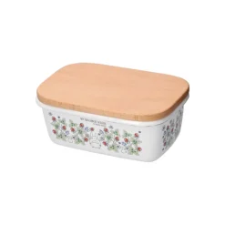 Maison Ghibli Beurrier émail avec couvercle bois Noiraudes 500ml - Mon Voisin Totor