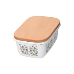 Maison Ghibli Beurrier émail avec couvercle bois Noiraudes 500ml - Mon Voisin Totor