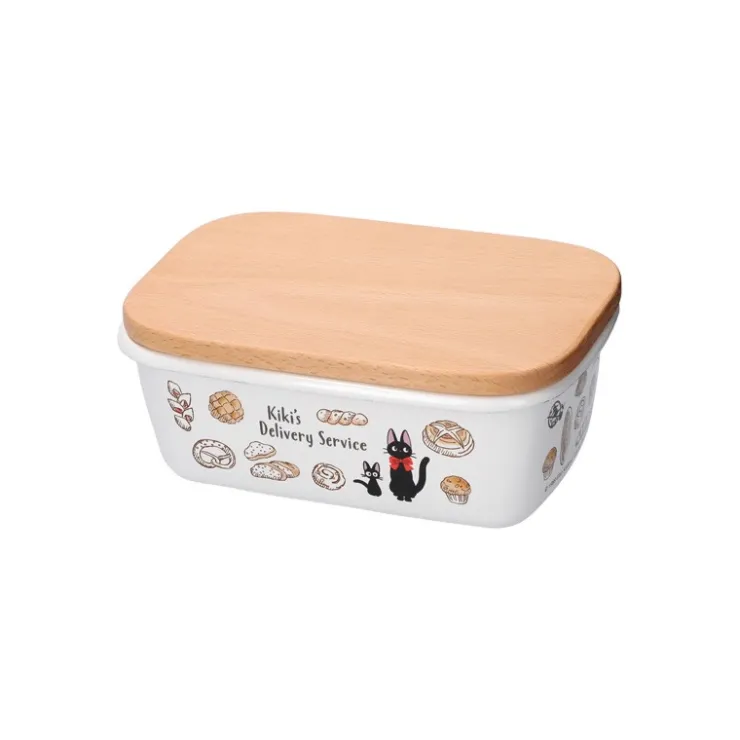 Maison Ghibli Beurrier émail avec couvercle bois Viennoiseries 500ml - Kiki la peti
