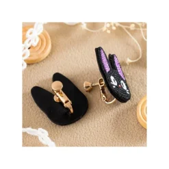 Maison Ghibli Bijou Boucle d’oreilles à Clips Broderie Jiji - Kiki la petite sorciè