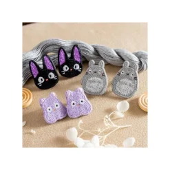 Maison Ghibli Bijou Boucle d’oreilles à Clips Broderie Jiji - Kiki la petite sorciè
