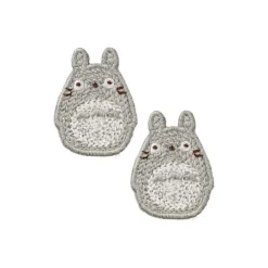 Maison Ghibli Bijou Boucle d’oreilles Broderie Totoro gris - Mon Voisin Totoro