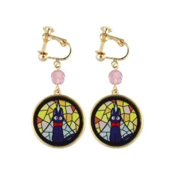 Maison Ghibli Bijou Boucles d’oreilles à clips Jiji Vitrail - Kiki la petite Sorciè