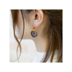 Maison Ghibli Bijou Boucles d’oreilles à clips Calcifer Vitrail- Le Chateau Ambulan
