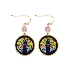 Maison Ghibli Bijou Boucles d’oreilles Jiji Vitrail - Kiki la petite Sorcière