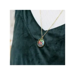 Maison Ghibli Bijou Pendentif Calcifer Vitrail- Le Château ambulant