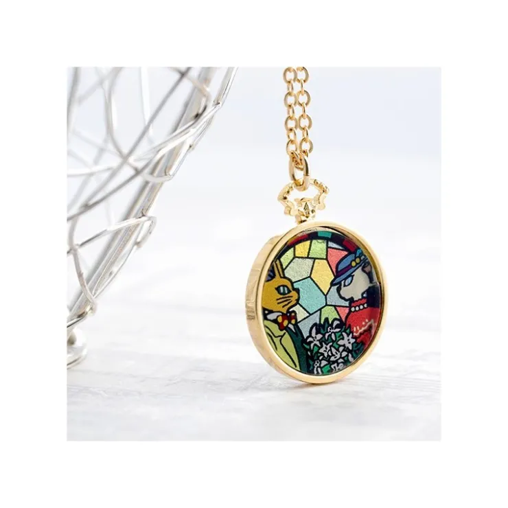 Maison Ghibli Bijou Pendentif Louise Et Baron Vitrail - Si tu tends l'oreille