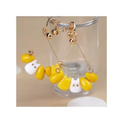 Maison Ghibli Boucle d’oreilles Clip Totoro blanc & Maïs - Mon Voisin Totoro