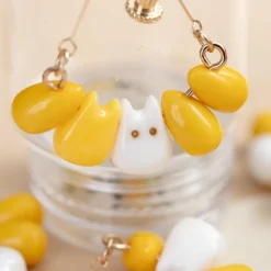 Maison Ghibli Boucle d’oreilles Clip Totoro blanc & Maïs - Mon Voisin Totoro