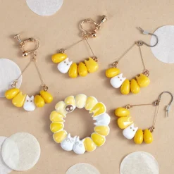Maison Ghibli Boucle d’oreilles Clip Totoro blanc & Maïs - Mon Voisin Totoro