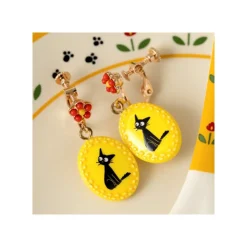 Maison Ghibli Boucles d’oreilles à clips fantaisie jaunes Jiji - Kiki la petite sor