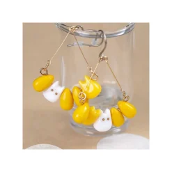 Maison Ghibli Boucles d’oreilles Totoro blanc & Maïs - Mon Voisin Totoro