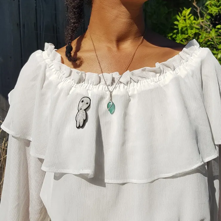 Maison Ghibli Broche cannetille Kodama debout - Princesse Mononoké