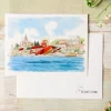 Maison Ghibli Carte de vœux aquarelle 24 x 15,8 cm Hydravion - Porco Rosso