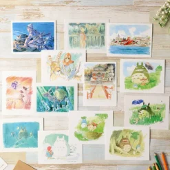 Maison Ghibli Carte de vœux aquarelle 24 x 15,8 cm Automne - Mon Voisin Totoro
