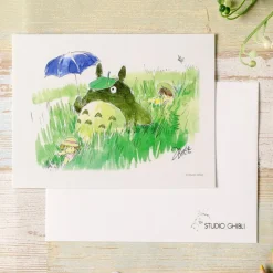 Maison Ghibli Carte de vœux aquarelle 24 x 15,8 cm Mei & Totoro & Sakura - Mon Vois