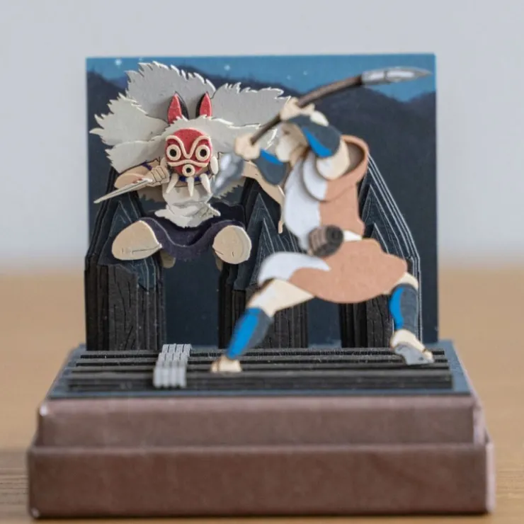 Maison Ghibli Diorama papier San au combat - Princesse Mononoké
