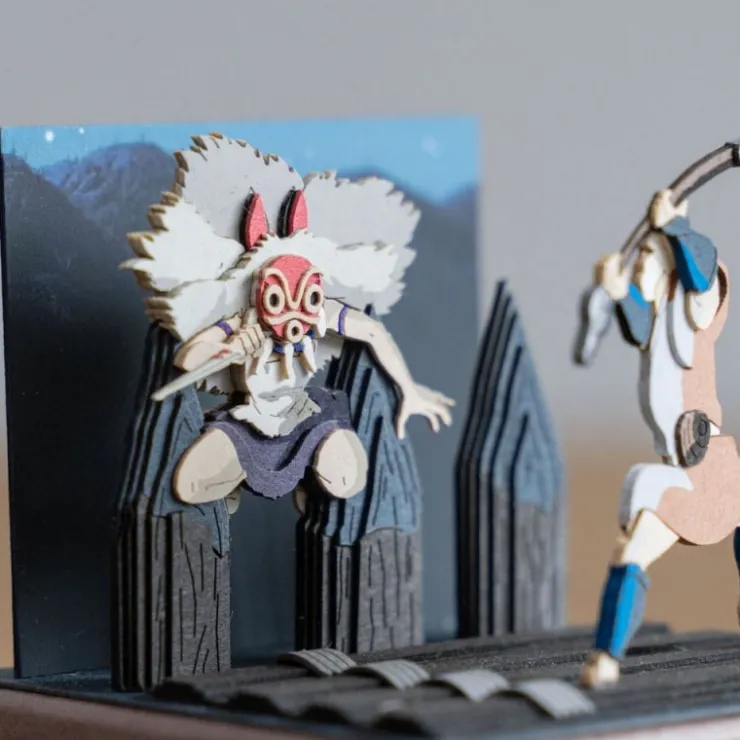 Maison Ghibli Diorama papier San au combat - Princesse Mononoké