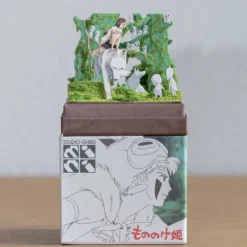 Maison Ghibli Diorama papier San, Moro et Kodama -Princesse Mononoké