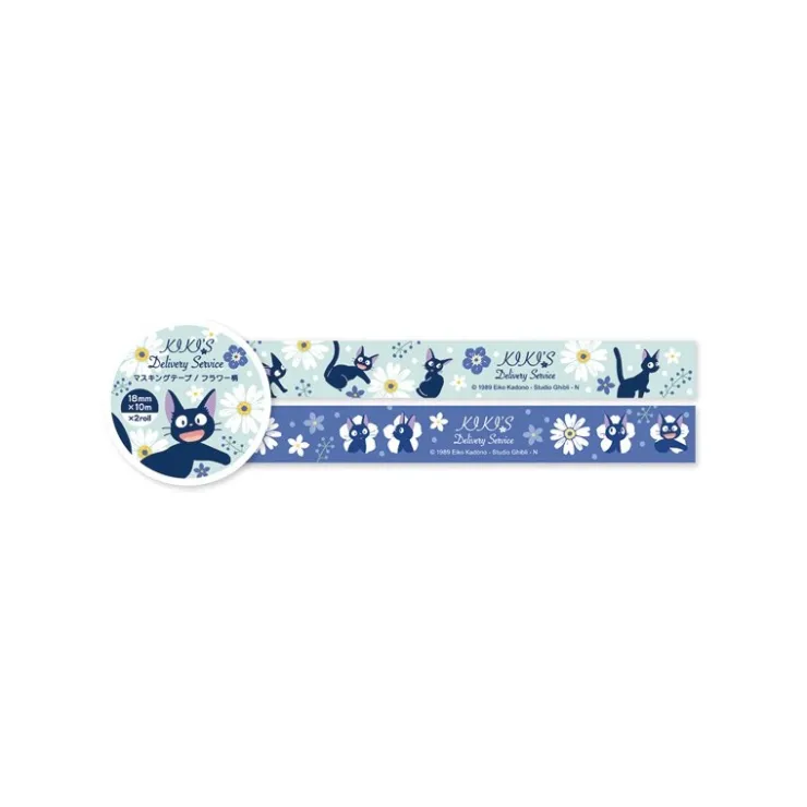 Maison Ghibli Masking Tape Jiji Motifs Fleurs - KKiki la petite sorcière