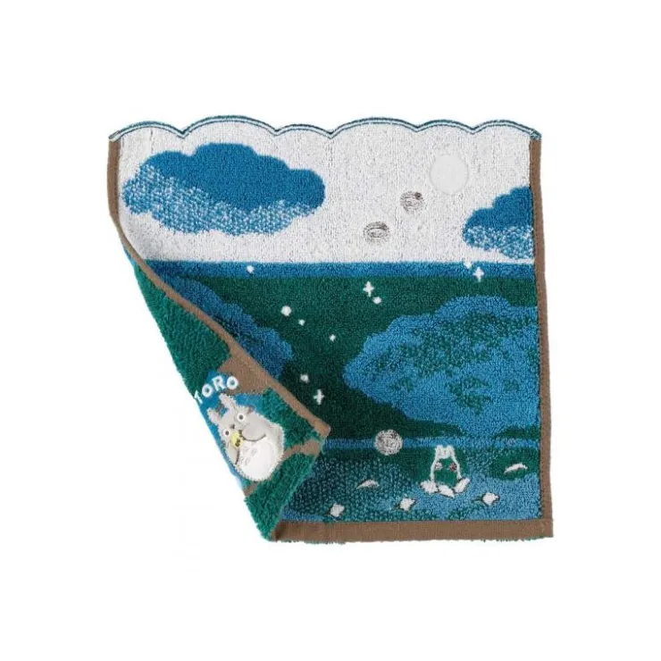 Maison Ghibli Mini Serviette Sous la lune 25x25 cm - Mon Voisin Totoro