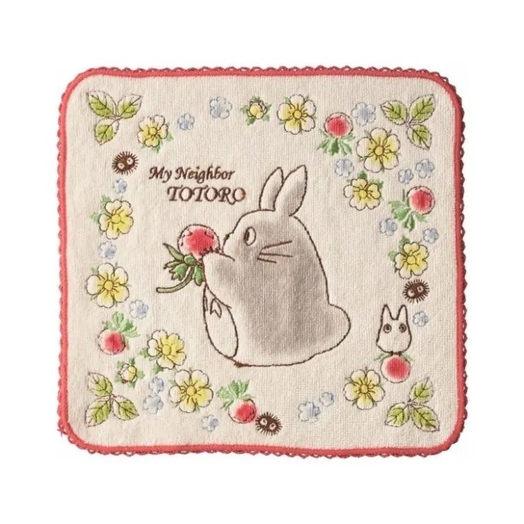 Maison Ghibli Mini Serviette Totoro Fraises 25x25 cm - Mon Voisin Totoro
