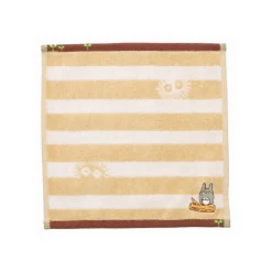 Maison Ghibli Mini Serviette Totoro Rayures Beige 25x25cm - Mon voisin Totoro