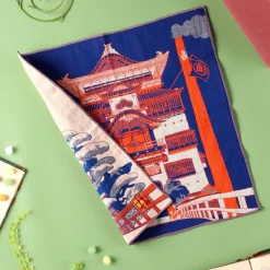 Maison Ghibli Mouchoir Imabari Palais d’Arubaya 40x40 cm - Le Voyage de Chihiro
