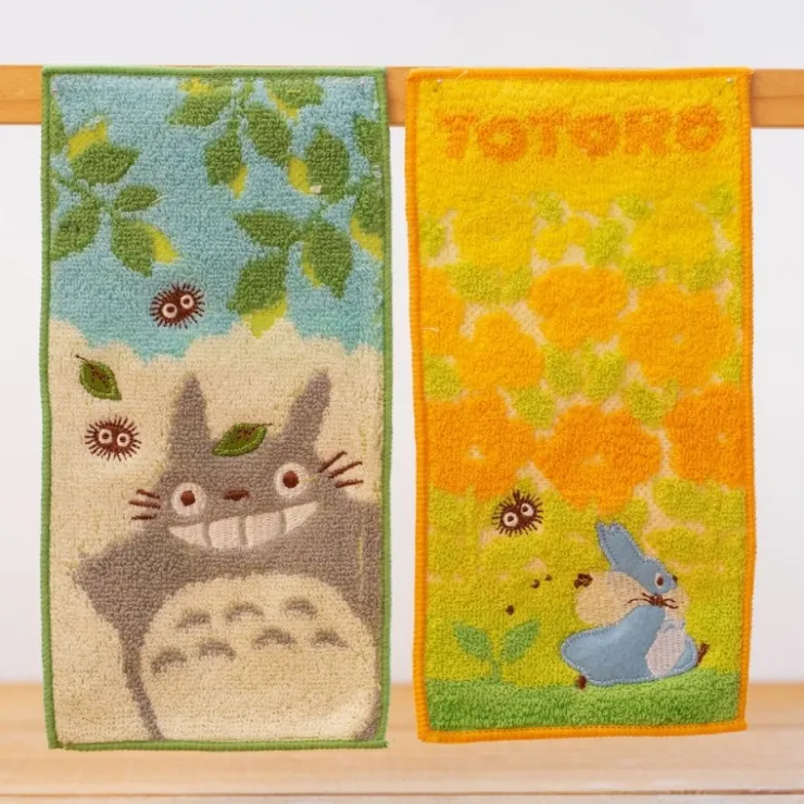 Maison Ghibli Pack 2 Mini-Serviettes Totoro Gris et Bleu 20 x 10 cm - Mon Voisin To