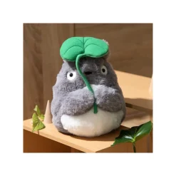 Maison Ghibli Peluche Nakayoshi Totoro Gris avec feuille - Mon Voisin Totoro