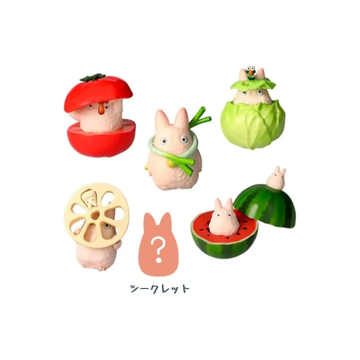 Maison Ghibli Pose Coll Assort 6 figurines Totoro Blanc Légumes - Mon Voisin Totoro