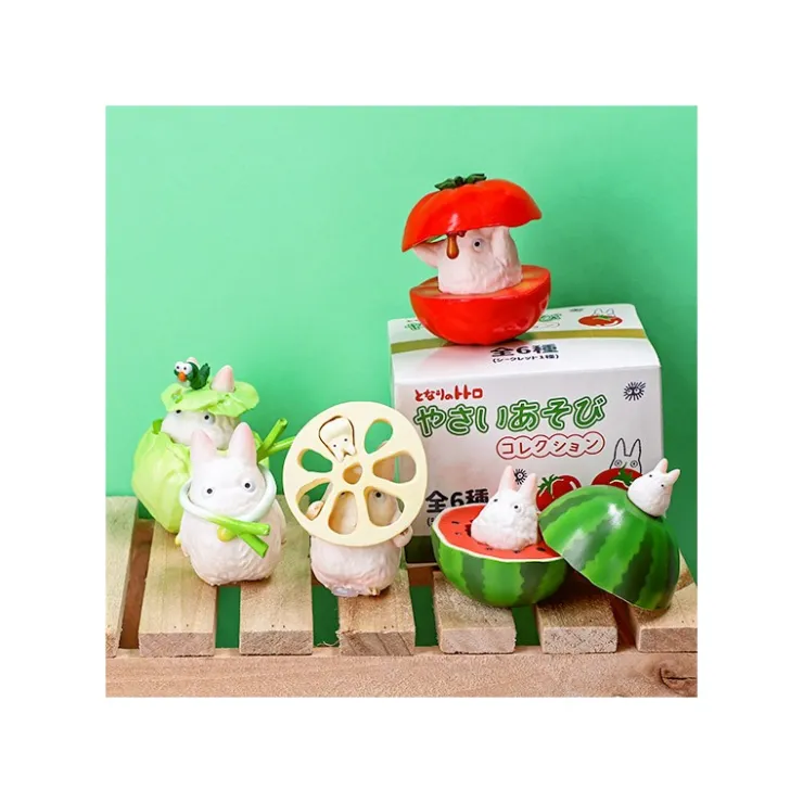 Maison Ghibli Pose Coll Assort 6 figurines Totoro Blanc Légumes - Mon Voisin Totoro