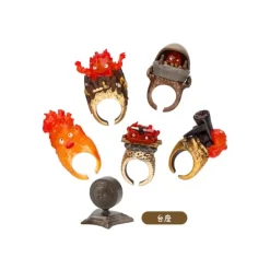 Maison Ghibli Pose Collection Assort. de 6 Bagues Calcifer - Le Château ambulant