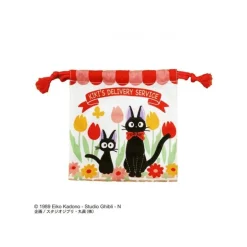 Maison Ghibli Sacoche à cordon Jiji et Chaton 20 x 19 cm - Kiki la petite sorcière