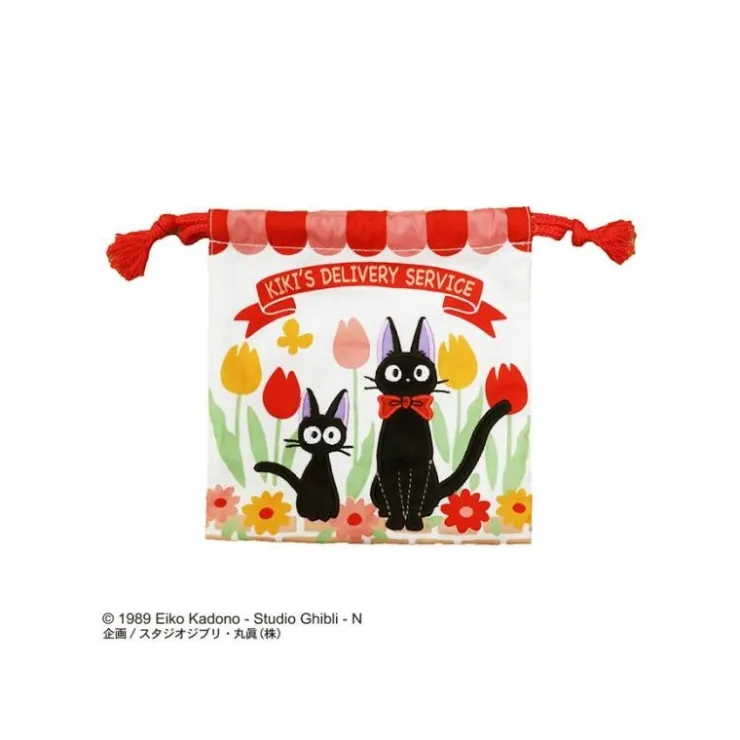 Maison Ghibli Sacoche à cordon Jiji et Chaton 20 x 19 cm - Kiki la petite sorcière