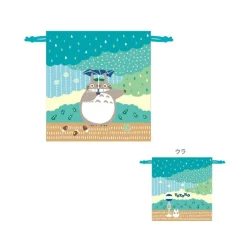 Maison Ghibli Sacoche à cordon Totoro sous la pluie 20 x 19 cm - Mon Voisin Totoro