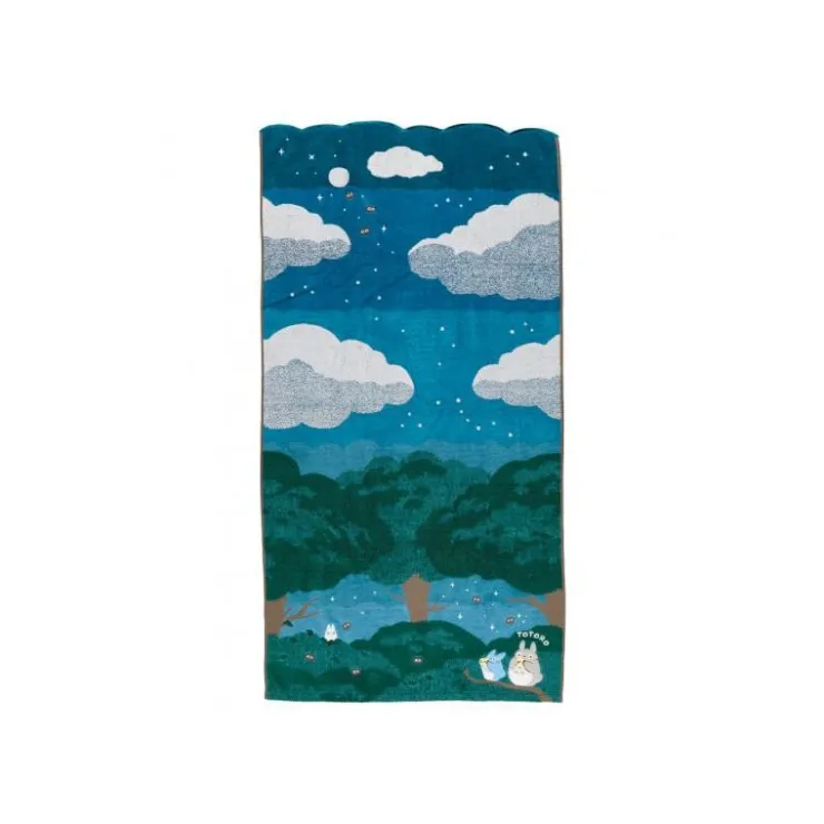 Maison Ghibli Serviette de bain Sous la lune 60 x 120 cm - Mon Voisin Totoro