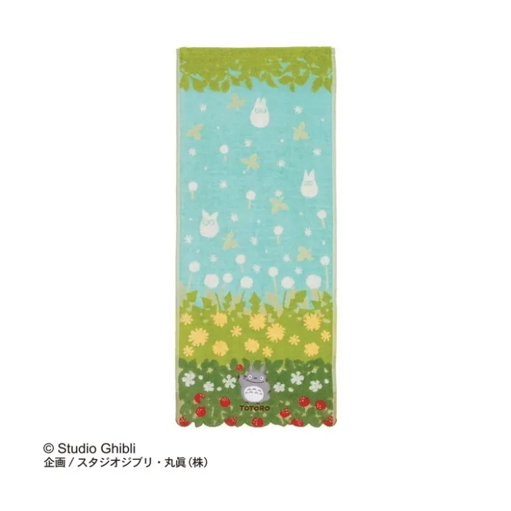 Maison Ghibli Serviette Totoro Fleurs & Fraises 34x80 cm - Mon Voisin Totoro