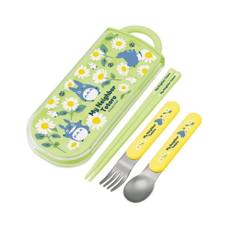 Maison Ghibli Set Baguettes Cuillère Fourchette Totoro Bleu Marguerites - Mon Voisi