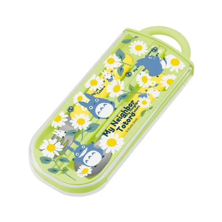 Maison Ghibli Set Baguettes Cuillère Fourchette Totoro Bleu Marguerites - Mon Voisi