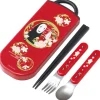 Maison Ghibli Set Baguettes Cuillère Fourchette No Face rouge foncé - Le Voyage de
