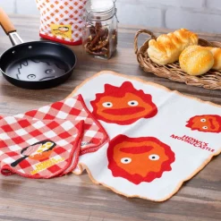 Maison Ghibli Set de 2 Torchons Calcifer - Le Château ambulant
