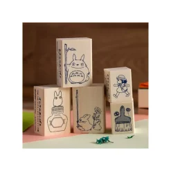 Maison Ghibli Tampon en bois Totoro Blanc & Bouteille d'encre - Mon Voisin Totoro