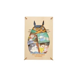 Maison Ghibli Théâtre de papier Style bois Silhouette Totoro Gris - Mon Voisin Toto