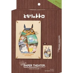 Maison Ghibli Théâtre de papier Style bois Silhouette Totoro Gris - Mon Voisin Toto