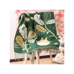 Maison Ghibli Étole vert foncé Feuilles de chêne - Mon Voisin Totoro