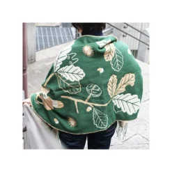 Maison Ghibli Étole vert foncé Feuilles de chêne - Mon Voisin Totoro