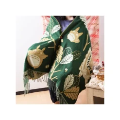 Maison Ghibli Étole vert foncé Feuilles de chêne - Mon Voisin Totoro