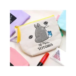 Maison Ghibli Trousse brodée Totoro Gris et Bleu - Mon Voisin Totoro